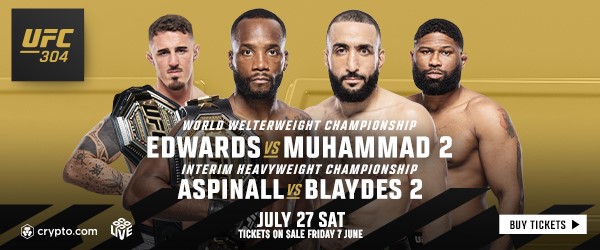 UFC RETURNS TO MANCHESTER WITH A THRILLING WELTERWEIGHT REMATCH BETWEEN UK CHAMPION LEON EDWARDS AND (#2) BELAL MUHAMMAD